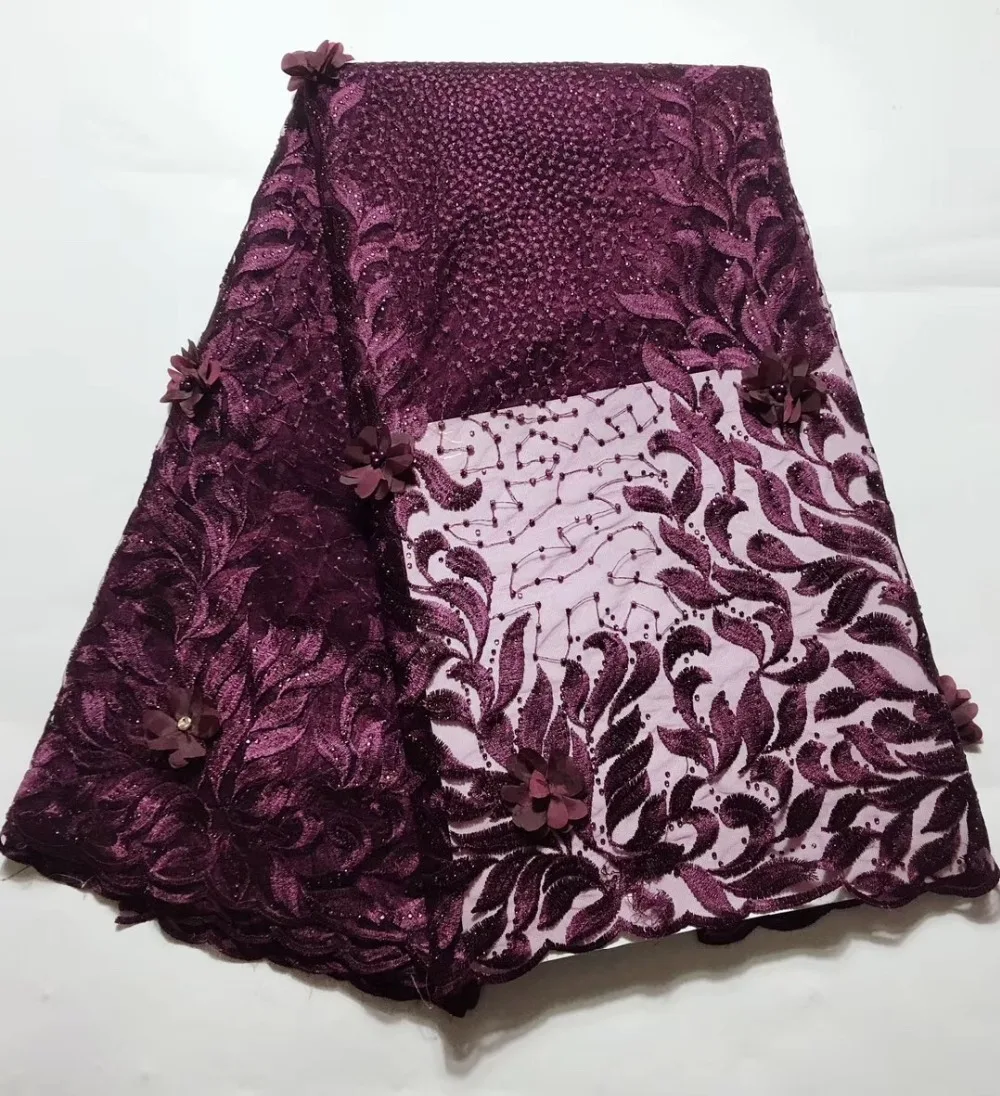 

Best Selling African Lace Fabric With Stones Nigerian French Fabric, 2019 High Quality African Tulle Lace Fabric