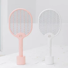 Behogar USB Powered ручной Электрический мухи комары Swatter ракетки убийца с база хранения для дома квартира для дома и улицы