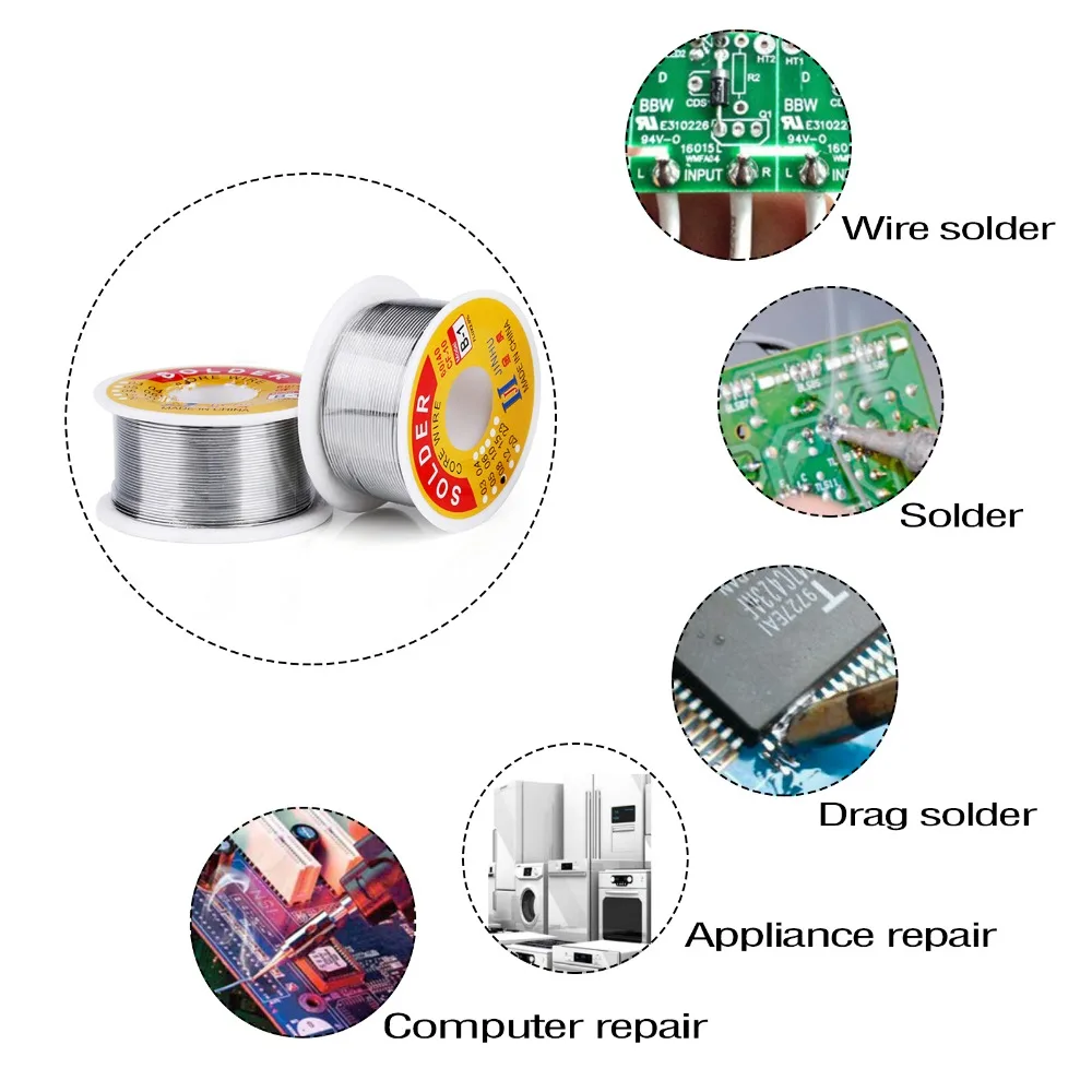 100 г припоя провода 60/40 Олово привести 0,3 мм 0,4 0,5 0,6 0,8 1,0 канифоль ядро для электрических ремонт, IC ремонт