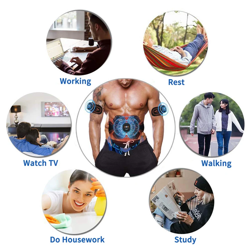 1 jeu-Stimulateur électrique Abdominal EMS, équipement de Fitness