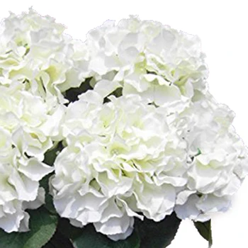

PHFU wholesale 10PCS Artificial Hydrangea Flower 5 Big Heads Bouquet (Diameter 7" each head) Cre