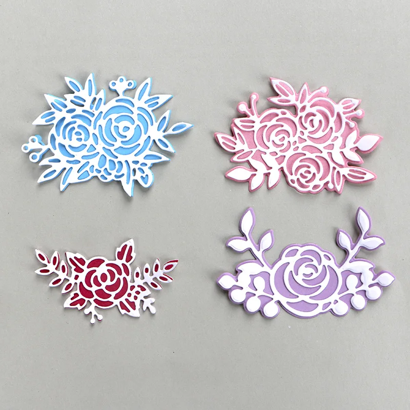 

DUOFEN METAL CUTTING DIES solid outline and detailed rose floral embossing stencil DIY Scrapbook Paper Album 2019 new