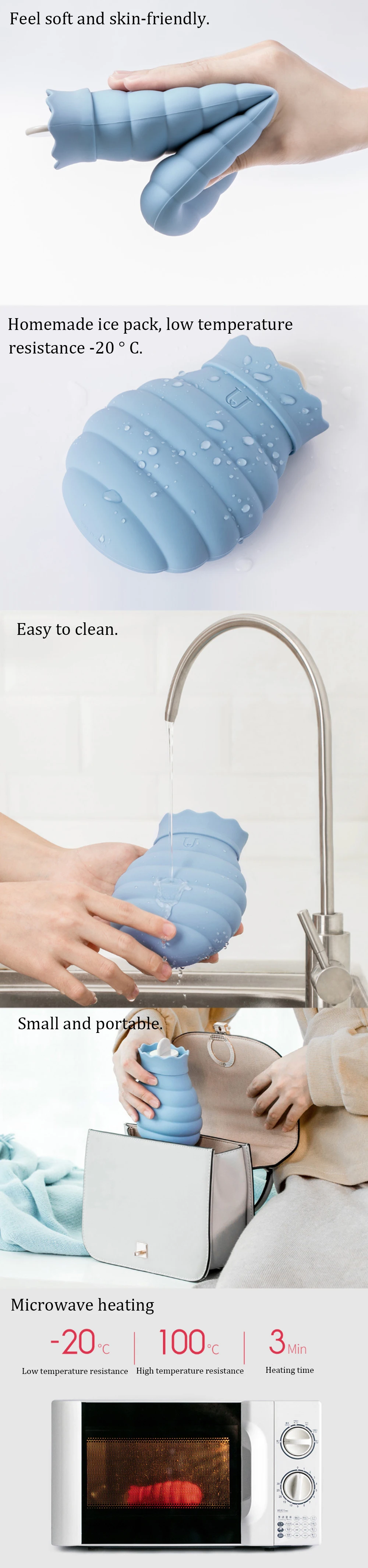 Xiaomi 313620ml Hot Water Bag-s Microwave Heating Silicone Bottle Winter Heater With Knitted Cover Bag-s Gift for Girl Women (2)