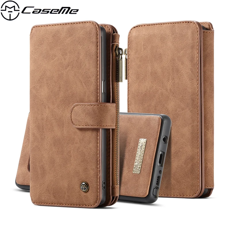 

CaseMe Phone Bags Case For Samsung Galaxy Note 8 N950F Note8 Retro PU Leather Cases Zipper Wallet Card Magnetic TPU Back Cover