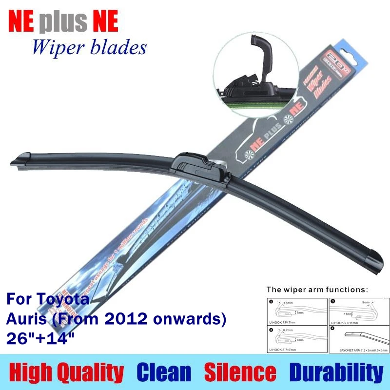 Car windscreen wiper blades for Toyota Auris (From 2012 onwards) 26"+14
