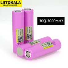 Умное устройство для зарядки никель-металлогидридных аккумуляторов от компании Liitokala:, INR18650 30Q 18650 3000 мА/ч, литий Перезаряжаемые батарея для батаейки к электронным сигаретам
