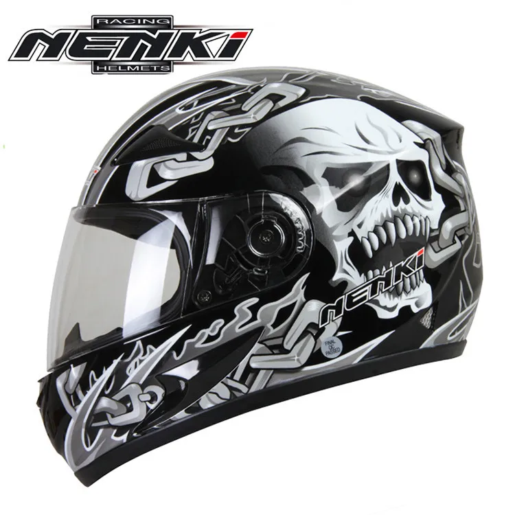 NENKI Полный мотоциклетный шлем Capacete da Motocicleta мотошлем Casque Kask 816z гоночная езда Мужской Женский шлем с шарфом - Цвет: 6