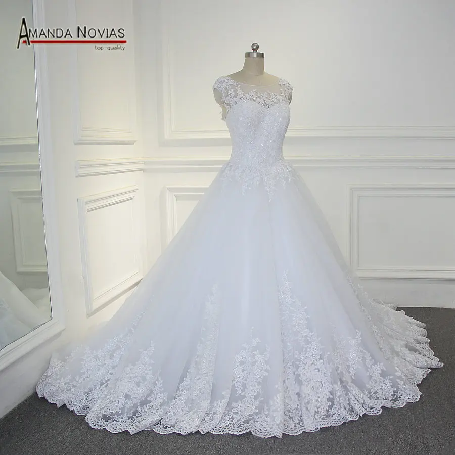 Прозрачное свадебное платье с рукавом крылышком и шлейфом 2019|amanda novias wedding dress|see