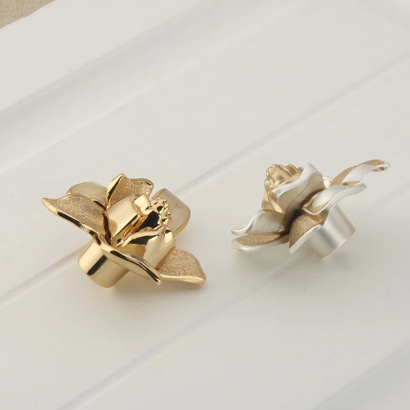 Champagne Gold Rose Flower Dresser Pulls Drawer S Champagne Gold Rose Flower Dresser Pulls Drawer S Handles Kitchen Cabinet Door Handle Cupboard Aliexpress Imall