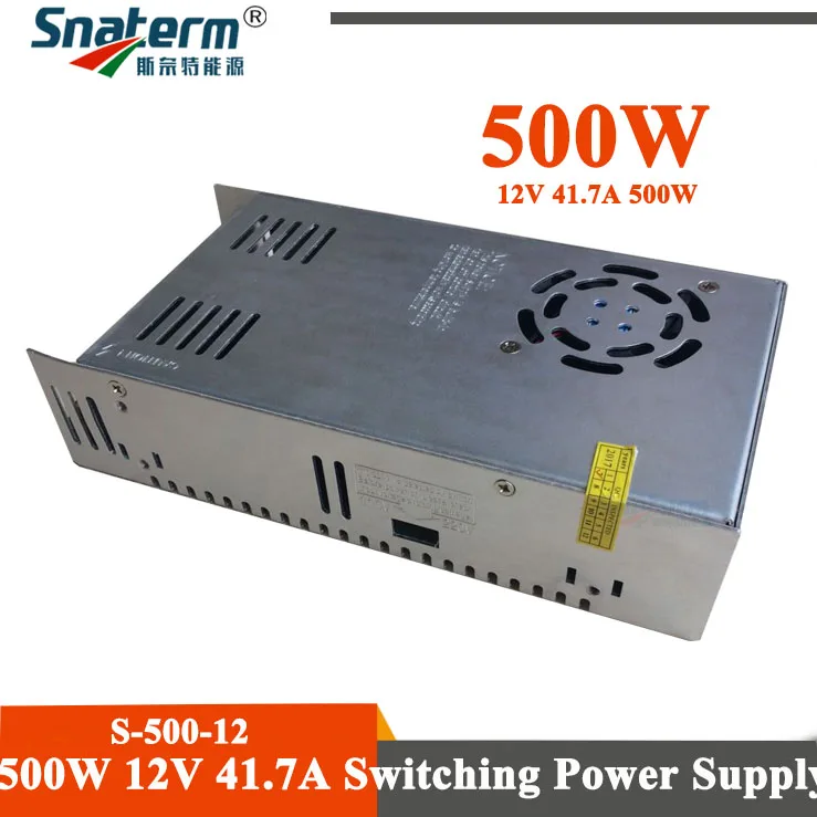 

Free shipping!! DC 12V 500W Switching LED Power Supply Source Transformer CCTV / LED Strip AC to DC source power Adapter