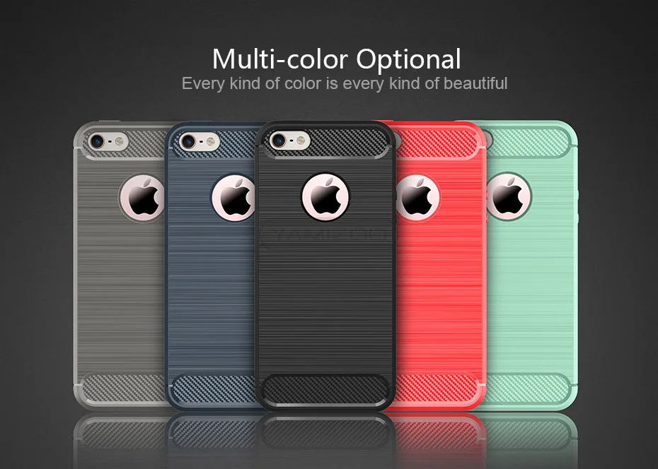 YAMIZOO Back Cover For iPhone se 5 5s Case Silicone Soft Thin Coque Red Black Phone Cases For iPhone 5s se 5 Carbon Case Luxury (17)