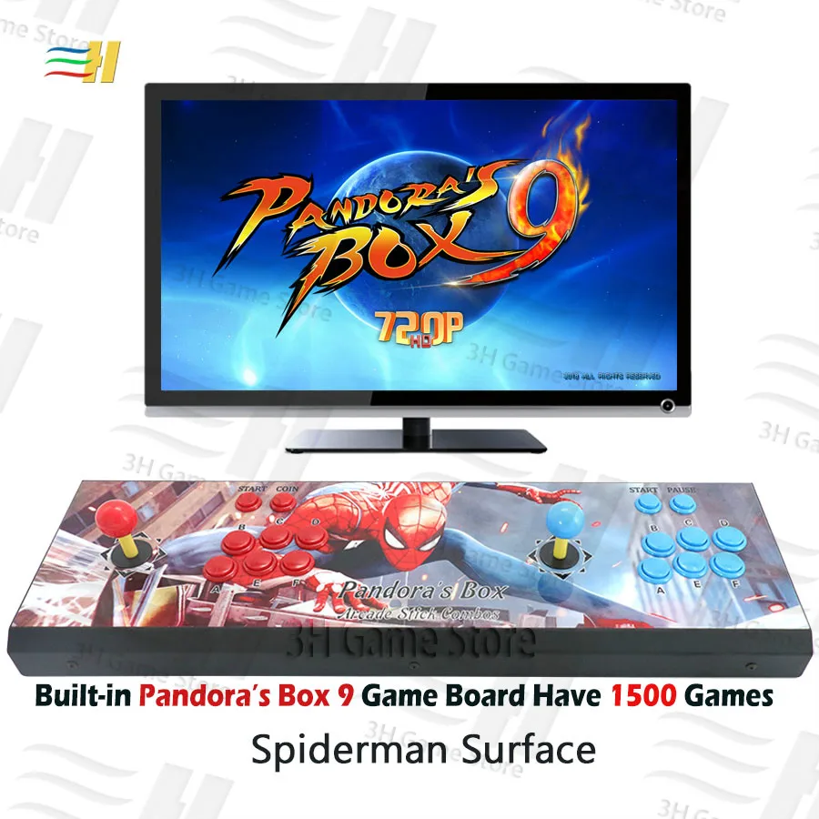 Новинка Pandora box 9 аркадная игровая консоль 1500 В 1 видео игра HDMI VGA usb джойстик для ПК ps3 tv pacman pandora's box 5S 6s 7