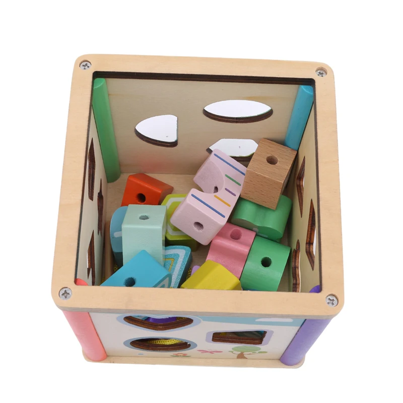 Детские деревянные кирпичи форма сортировщик куб когнитивные и соответствующие блоки Дети распознавание Интеллект коробка обучающая игрушка