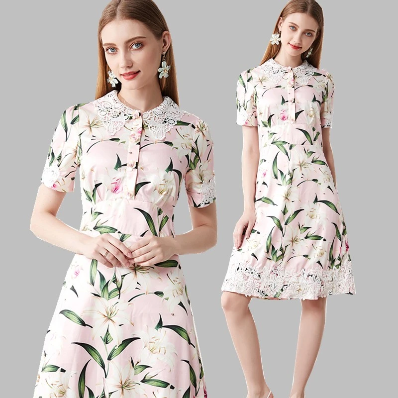 

Runway Women Two Pieces Set Vintage Blouses Tops Floral Plaid Shirts Long Sleeve Office Laides Long Skirts lace Vestidos
