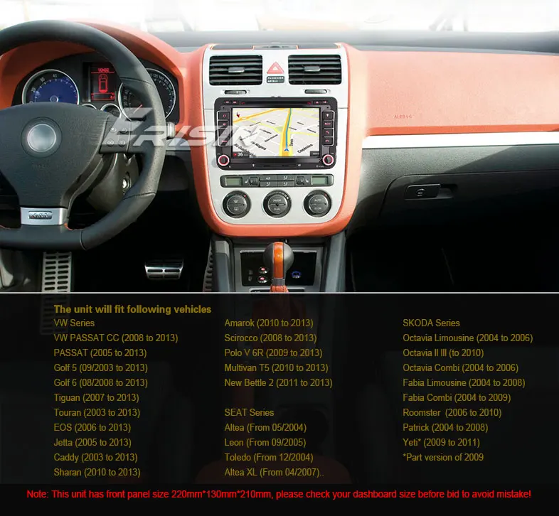 Flash Deal Erisin ES7148V 7" Car Stereo DVD Player GPS 3G DAB+ System for VW Jetta Golf Skoda Seat 1