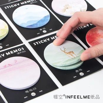 

Lovely Chinese Painting Collection Self-adhesive Memo Pad Sticky Notes Bookmark School Office Supply, 30 Sheets/Pack