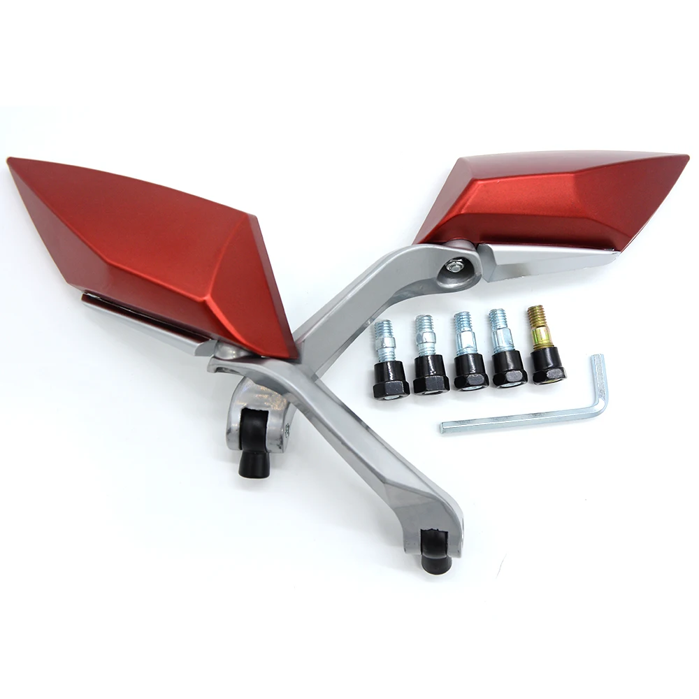 for 2PCS Universal Diamond Motorcycle Side Mirrors 8mm 10mm Stem Motorcycle Mirrors For BMW