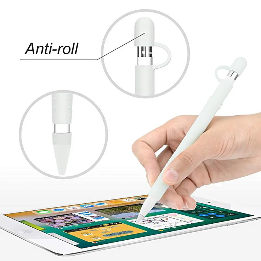 Магнитная гильза мягкий силиконовый держатель ручка Набор для Apple карандаш Магнитная гильза рукав предотвратить прокатки живопись