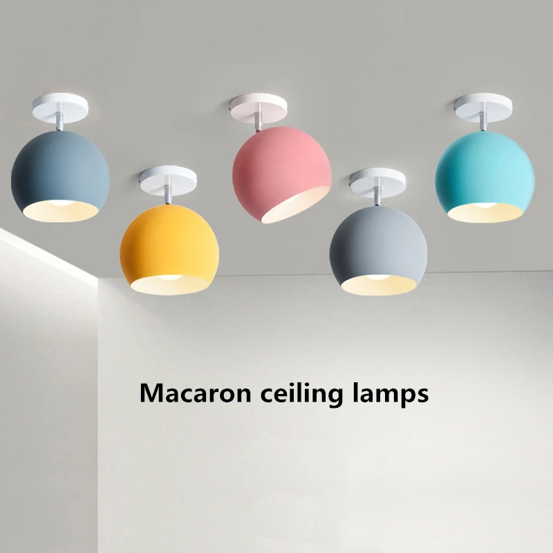 

Macaron multicolor Modern E27 Rotatable LED Ceiling Lamp Iron Ceiling Spot Light Indoor Ceiling Wall Mounted Light for Aisle