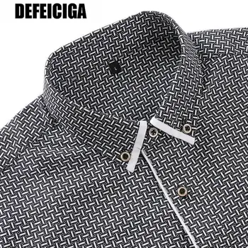 

2019 DEFEICIGA Men Dress Shirt Spring New Long Sleeve Cotton Business Slim Office Shirt Casual Button Down Homme Chemise 060
