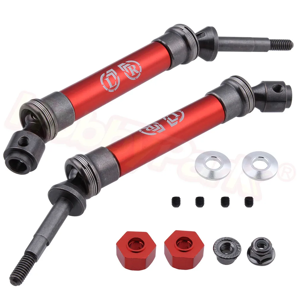 

2pcs Heavy Duty Metal Steel Rear Driveshaft CVD Replacement of 6852R 6852X for RC Traxxas 1/10 Slash 4x4 Short Course Truck