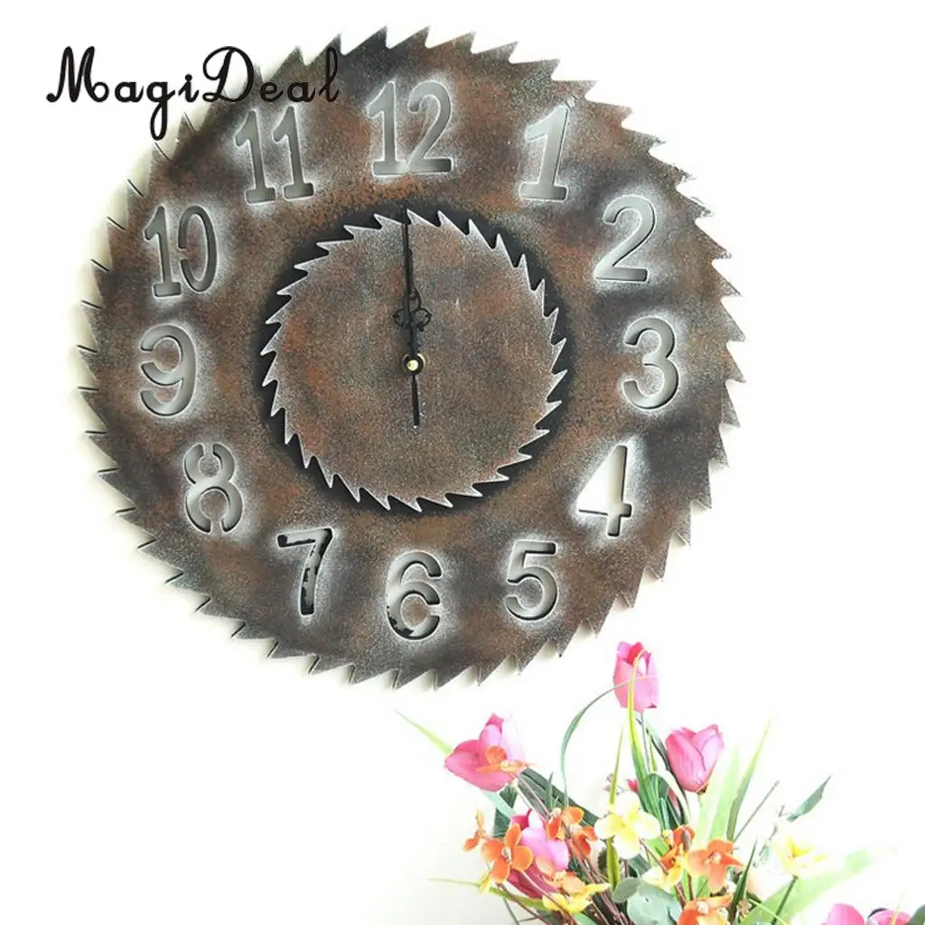Industrial European Vintage 3D Rustic Decorative Gear Wooden Vintage Wall Clock