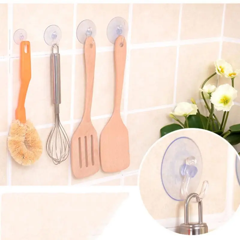 

10Pcs/Pack New Fashion Transparent Wall Hooks Hanger Kitchen Bathroom Suction Cup Suckers For Window Wall Hook Hanger
