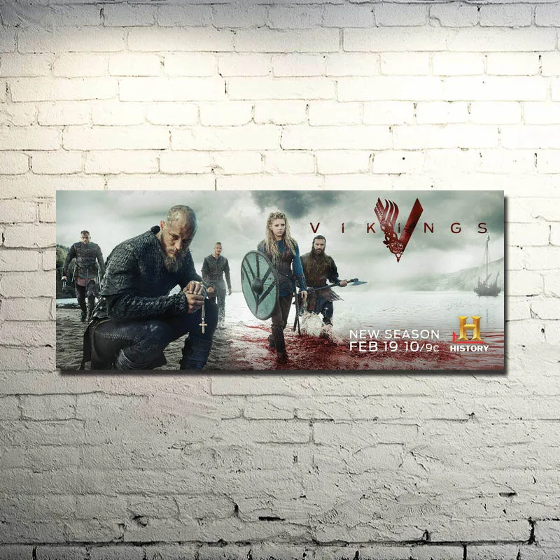 POPIGIST-VIKINGS Art Silk Fabric Poster Print 20x50 inches TV Series Movie Pictures For Room Decor 017 | Дом и сад