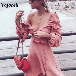 Yojoceli palace стиль принт платье с бантом женское Бохо пляжное платье с оборками Новое весеннее женское асимметричное платье
