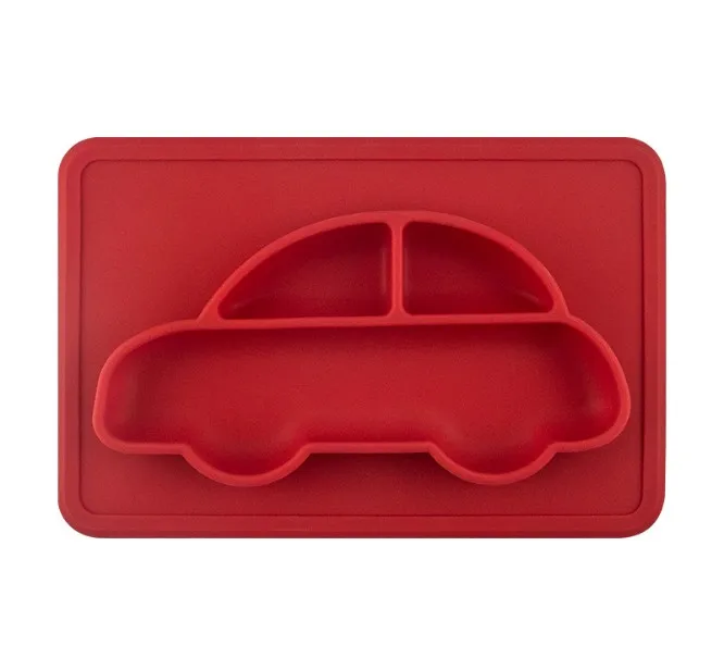 Посуда автомобиль укладки ДЕТСКАЯ тарелка детская рисом пластины для чаши пластины детей Еда контейнер столовых блюд - Цвет: red