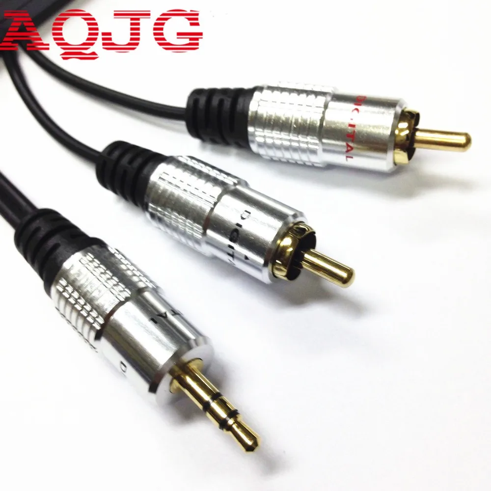 

3M PURE 3.5mm Stereo Audio Jack to 2 RCA Twin Phono Plug 24K Gold Cable Lead OFC 3.5mm male to 2RCA male cable 3m