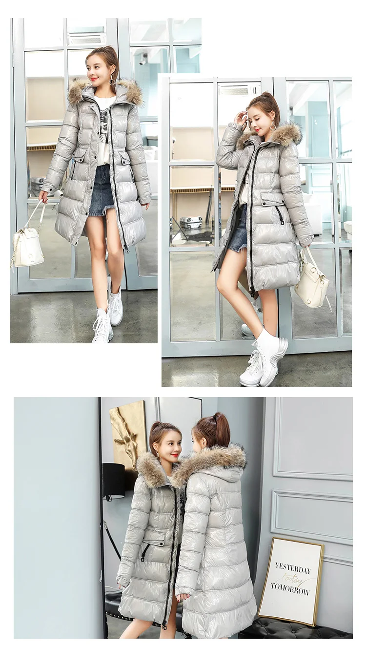 Winter Woman Coats 2019 Fashion Thickening Down Cotton Clothing Big Fur Collar Winter Jacket Women Ms Cotton Jacket M-2XL (17)