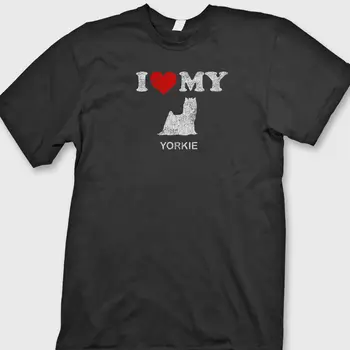 

Men's Simple Style Tees I Heart My Yorkie Love Yorkshire Terrier T-shirt Dog Breed Pet Tee Shirt