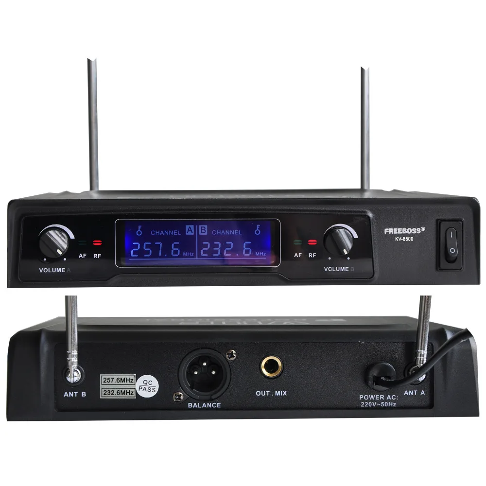 Freeboss KV-8500 VHF 2 ручной беспроводной микрофон динамические капсулы семейные вечерние сбалансированные+ несимметричный выход беспроводной микрофон