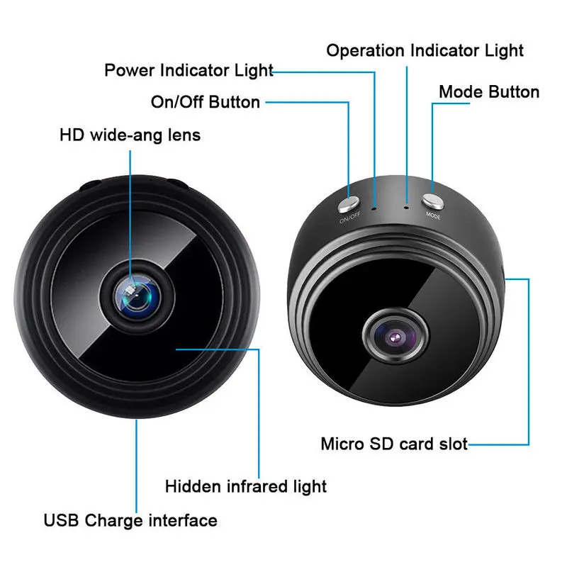 Беспроводная мини видеокамера A9 Full HD 1080P Wi Fi|Камеры видеонаблюдения| |