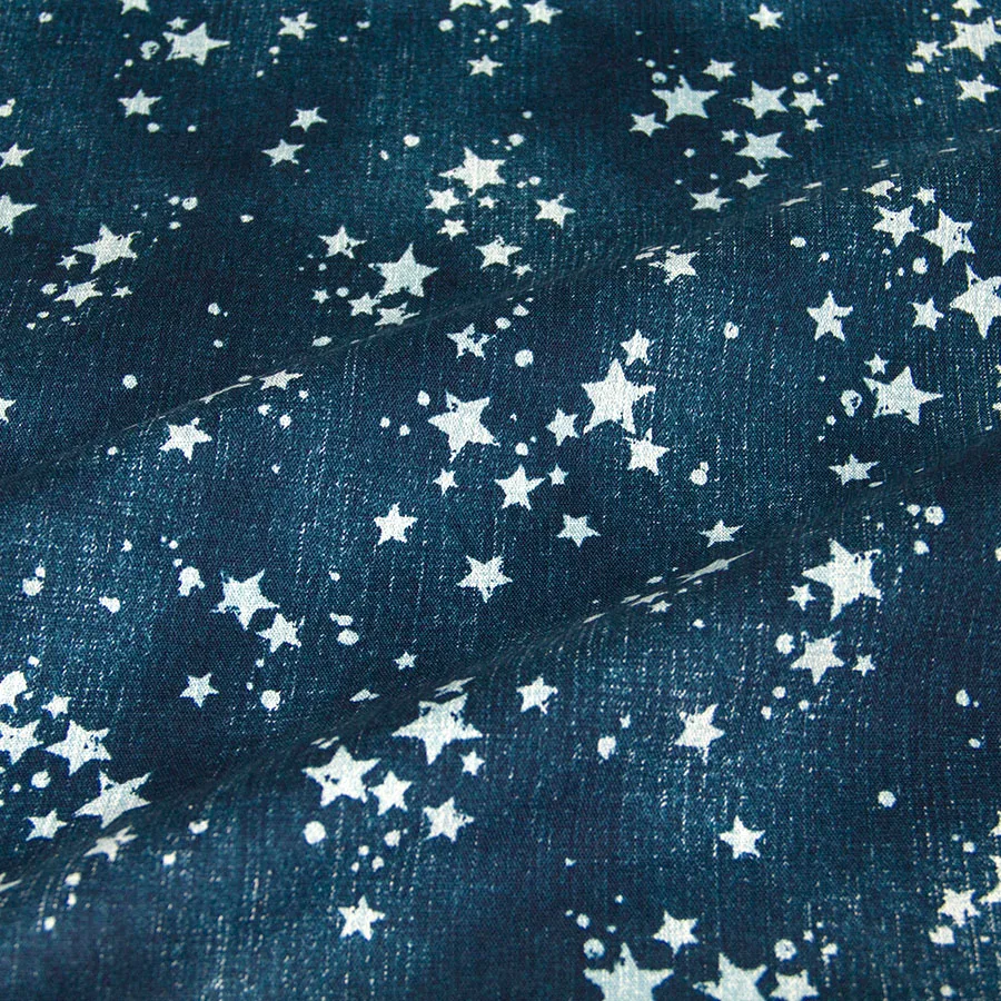 

50cm*110cm Japanese Oxford Cotton Fabric Patchwork Quilting Cloth Fabric Textile For Sewing Jeans Style Star C