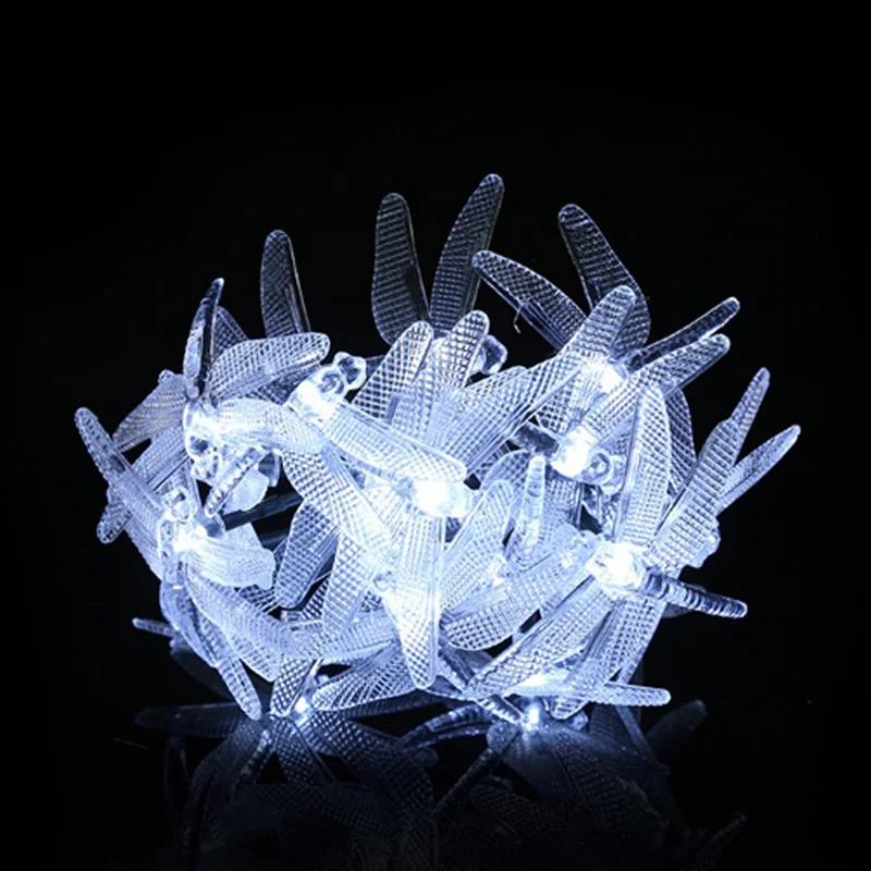Solar Christmas Lights 20 LED Solar Dragonfly Fairy String Lights for Xmas Party garden Decorations Outdoor Solar Powered Lamp  (11)