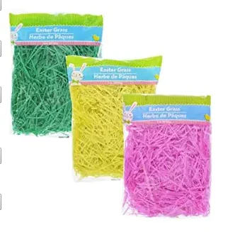 

Easter Basket Grass 3X3 Oz Bag (Green, Yellow, Pink) Colorful