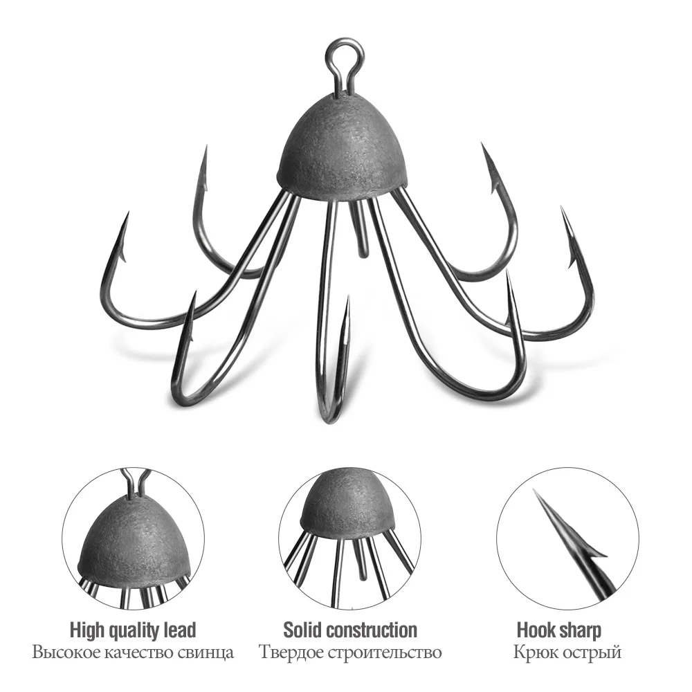 DONQL, 3 шт./лот, кальмары, осьминог, якорь, рыболовные крючки из высокоуглеродистой стали, восьмиугольные рыболовные снасти, крючки, аксессуары для инструментов, джиг-зонтик