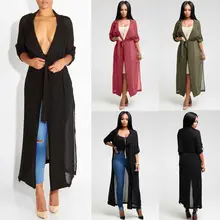 Women Casual Cardigan Female Summer Long Sleeve See Through Chiffon Shirts Blouse Sexy Party Maxi Cardigan trendy long sleeve high low see through pure color blouse for women