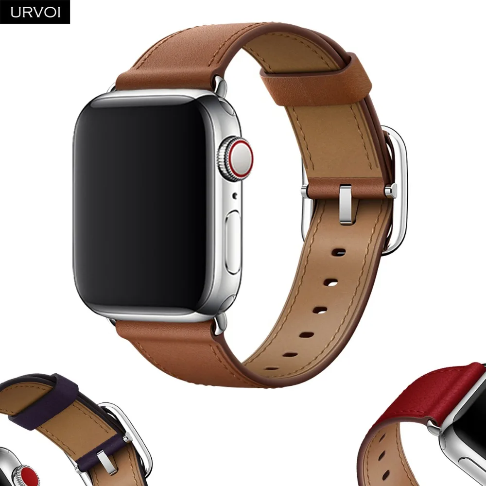 Ремешок URVOI для apple watch series 6 SE 5 4 3 браслет из телячьей кожи iwatch с классической