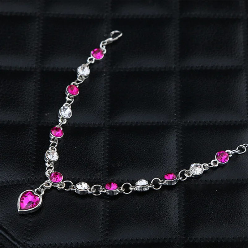 Fashion bracelets for women 2018 Crystal Bracelet Heart Flash Alloy Jewelry Birthday Gifts Pulseiras Dorp Shipping Y11#N (12)