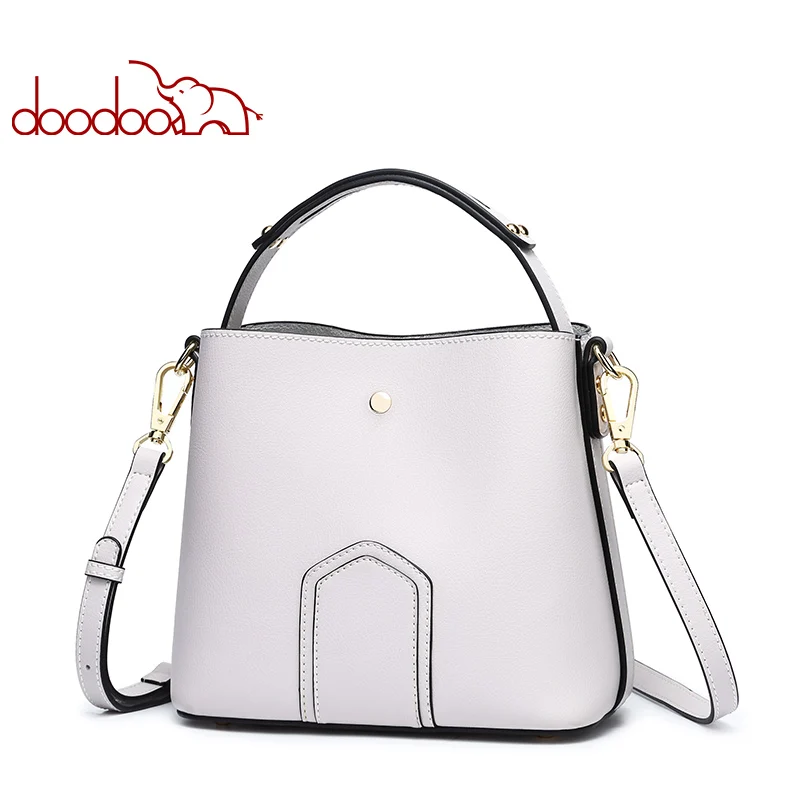

DOODOO 2018 Ladies Pu Leather Spell Color New Top-handle Bag Brand Women Handbag Tote Bucket Bag Female Shoulder Crossbody Bags