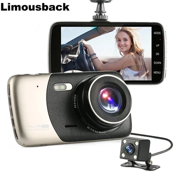 

Limousback 4 Inch Screen 170 Degree Dual Lens DVRs HD 1080P Dash Camera Car DVR Vehicle Video Dash Cam Parking Recorder G-Sensor