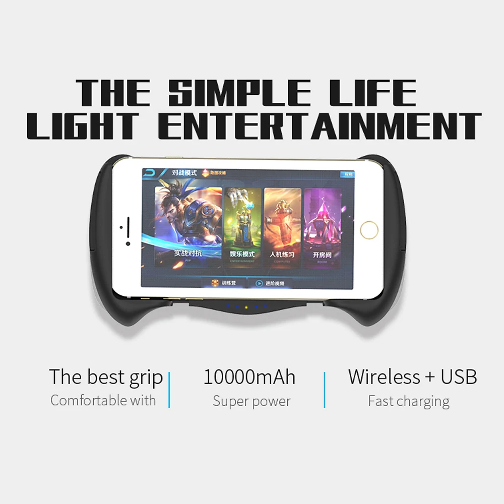 

Qi Wireless Charger Power Bank 10000mAh Fast Charger Mobile Game Controllers Game Pad 3 in 1 for iPhone X 8 Plus Charging Pad