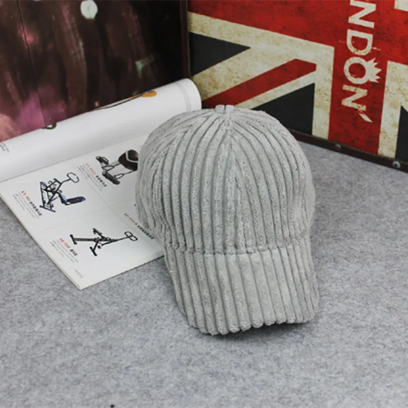 Вельветовая женская шапка Зимняя кепка с козырьком от солнца бейсбольная кепка Кепка pello donna - Цвет: gray