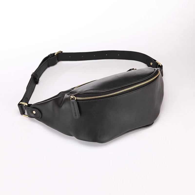 

CCRXRQ Hot Selling Waist Bags Convenient Man Fanny Pack 2019 High-end Brand Leather Belt Bag Shoulder Bags Messenger Bag Brown