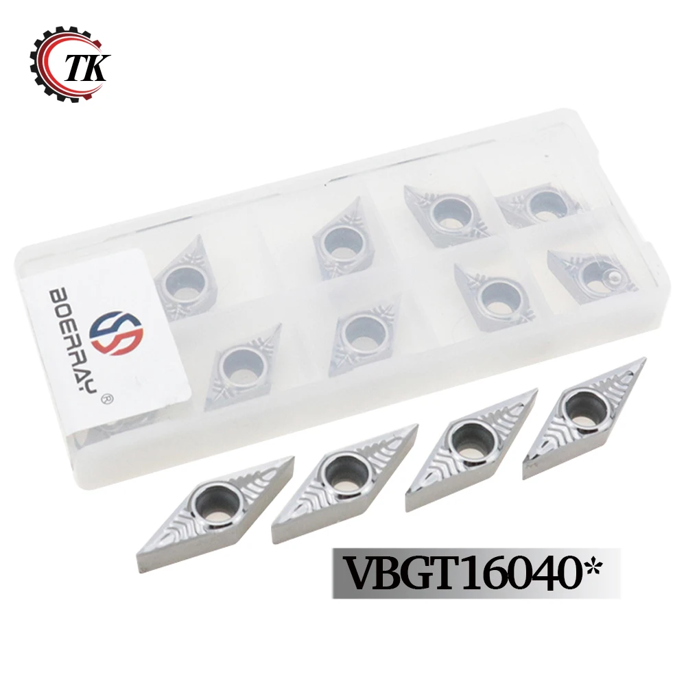 10PCS Aluminum Carbide Insert Turning Tools VBGT160402/VBGT160404/VBGT160408 CNC Lathe Tool Suit