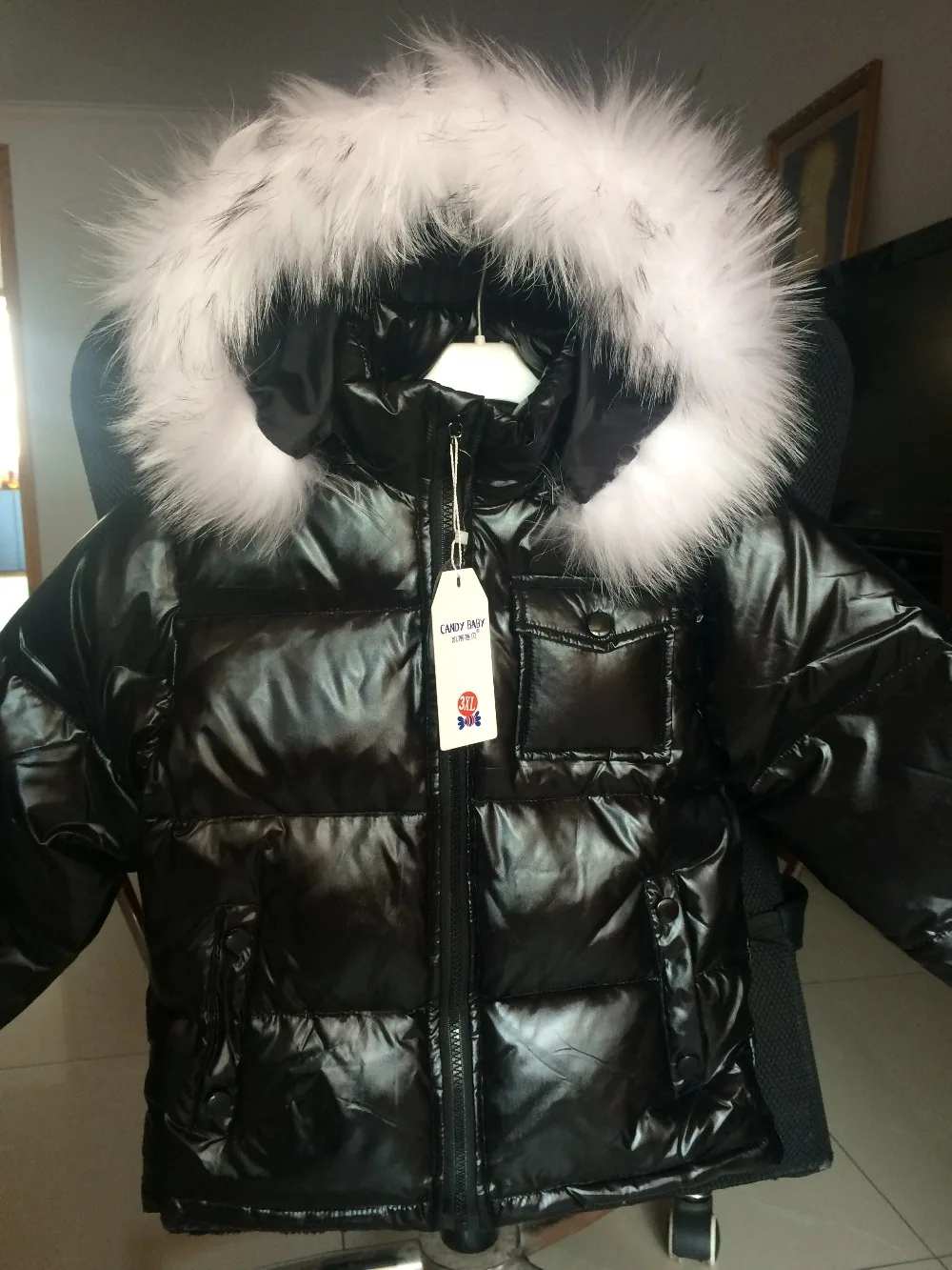 Comprar Chaqueta de plumón para niños y niñas abrigo grueso Cuello de piel multicolor