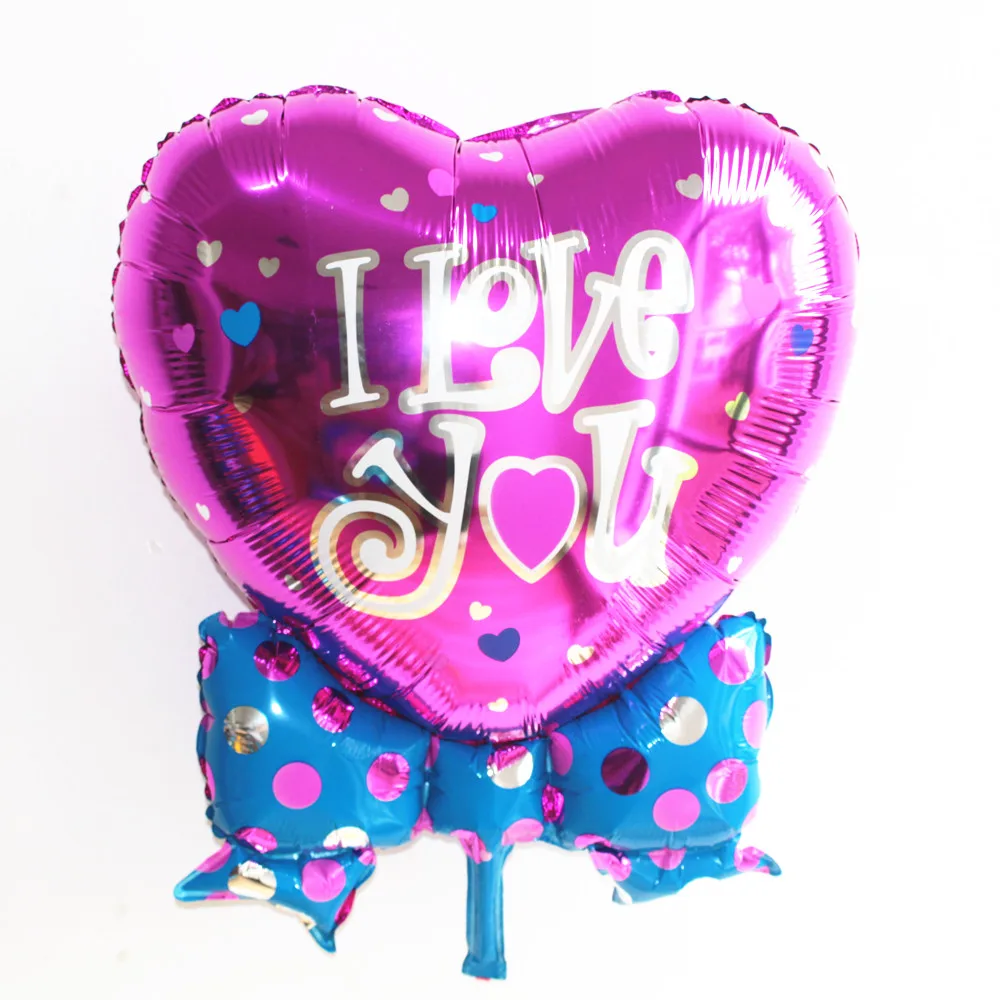2pc Foil Balloons 24 Inch 60 Cm Large Big Bow Heart I Love You Balloons 